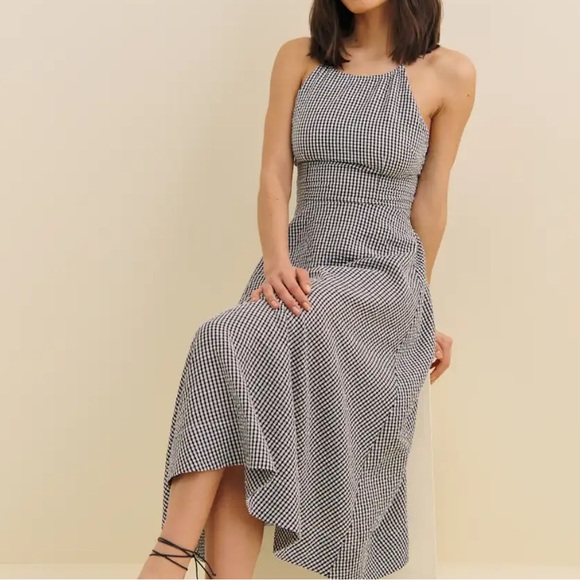 Reformation Yuliy Dress Black And White Check - Picture 1 of 7